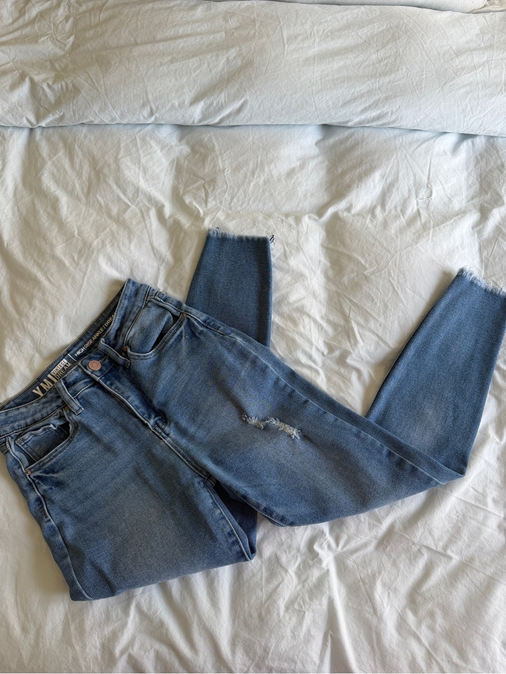 YMI High-Rise Distressed Blue Jeans